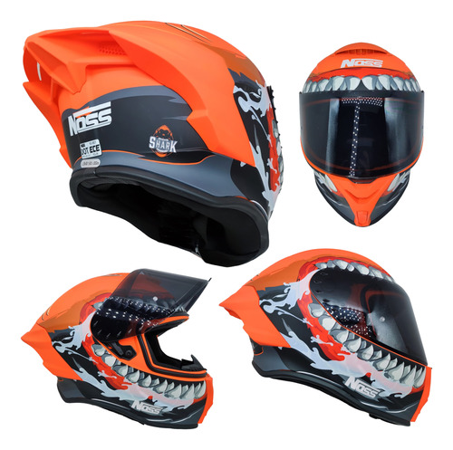 Casco Doble Certificado Ece Dot  Deportivo Pista Aleron Noss