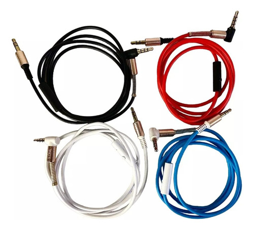 Cable Auxiliar 1 A 1 Con Microfono L Resorte Diadema 3.5mm