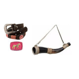 Kit Cinto Infantil Cowgirl Mangalarga + Berrante + Fivela