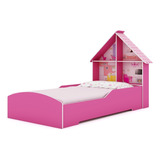 Cama Casita 1 Plaza Niña Color Rosa