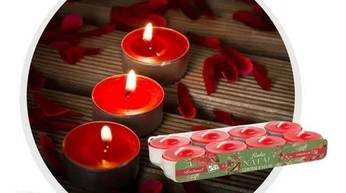 8 Velas Rechaud Flutuantes Vermelha Decorativa Festas Natal 