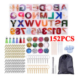 152pcs Molde Alfabeto Letras Resinas Chaveiros Presentes