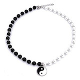 Collar Yin Yang Gótico De Perlas Para Hombres Y Mujeres, Neg