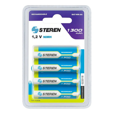 Pila recargable Steren Ni-MH BAT-NM-AA Cilíndrica - pack de 4 unidades | MercadoLibre