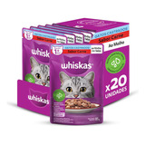 Pack Ração Úmida Whiskas Para Gatos Adultos Castrados Sachê Carne Ao Molho, 85g - 20 Unidades