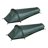 2x Carpa De Campaña Impermeable Saco De Dormir De Cabaña