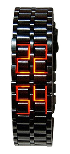 Mastop Men's Lava Reloj De Pulsera Digital Con Led Rojo Lava