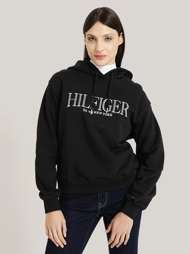 Polerón Hoodie Con Logo Monotype Negro Tommy Hilfiger