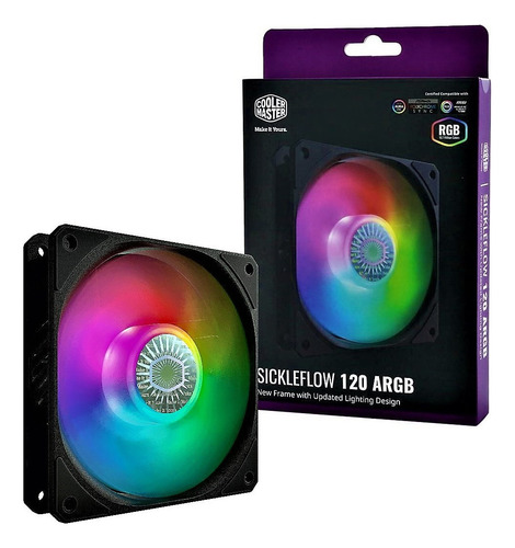 Cooler Master Sickleflow 120 Argb De 1800 Rpm P/ Gabinete 120mm 12cm C/ Led Argb De 3 Pinos E 5v