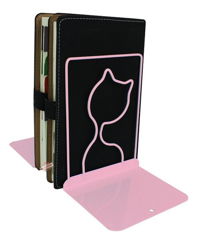 Sujetador De Libros Gatito Kawaii Metalico Escritorio Sx-928