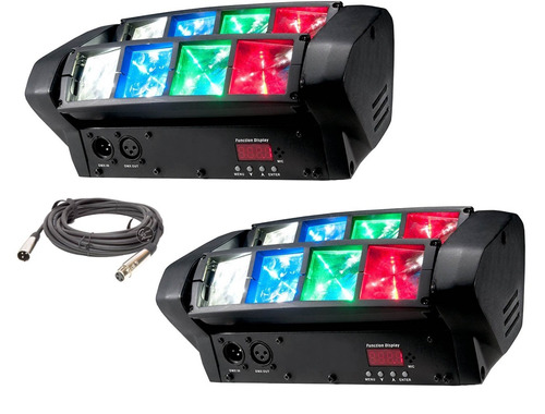 Combo 2 Spider Lm3 8x3w Dmx + Cable Xlr 2,5mt Envio Gra Prem