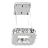 Pendente Quadrado Com Led Cristal Preto Casual E Decorativo 