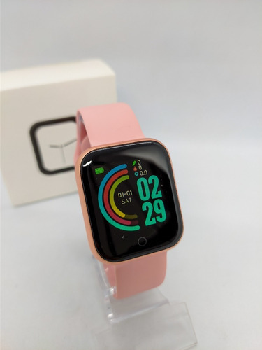 Relógio Smartwatch D20 Melhor Custo Benefício Cor Rose Cor Da Caixa Branco Desenho Da Pulseira Lisa