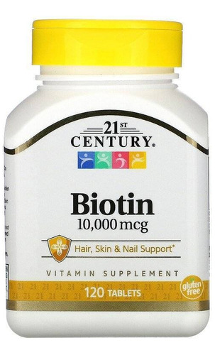 Biotina 10.000mcg 120 Tabletes - 21st Century
