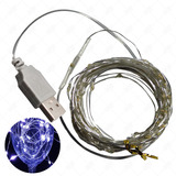 Serie Tira Arroz 100 Luces Hada Alambre 10m Usb Navidad