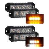 Par Estrobo Codigo 4 Led Bicolor Base Metalica Patrulla 12-f