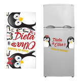 Adesivo Decorativo Pinguim Dieta Para Geladeira Moveis