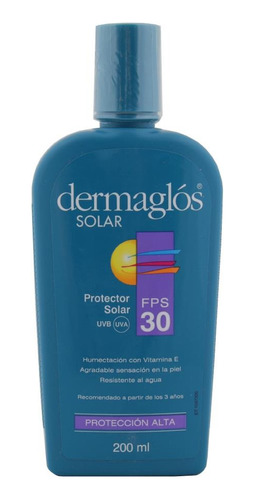 Protector Solar 30 Fps Con Vitamina E 200ml Dermaglós