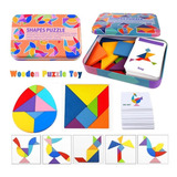 Juego De 2 Juguetes Montessori Toys Geométrico Tangram Puzzl