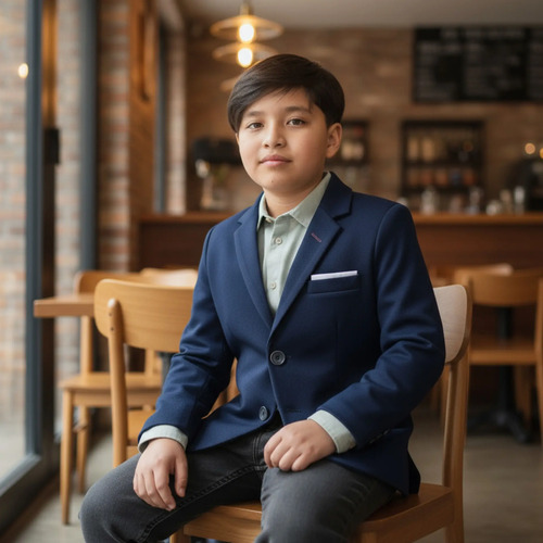 Blazer Saco Marino Angs Para Niño