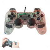 Controle Ps2 Transparente Joystick Com Fio 4 Cores Dualshock