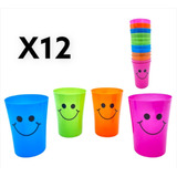 Vasos Plásticos Reutilizables Colores Surtidos X12