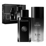 Kit Perfume Importado The Icon De Antonio Banderas Edp 100ml