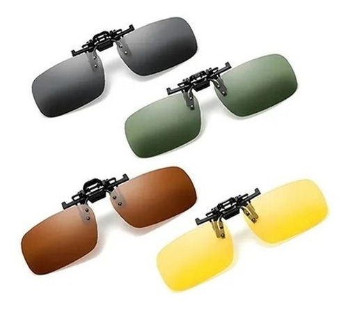 Lentes Polarizadas Clip-on Pack De 4 Lentes 4 Colores +estuc