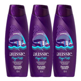 Kit Com 3 Shampoos Aussie Mega Moist Super Hidratação 180ml