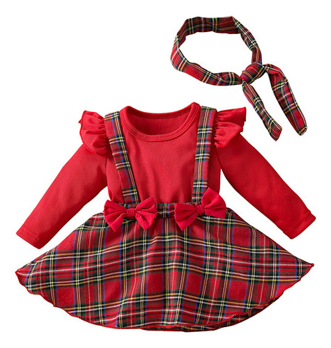 Conjunto De 2 Vestidos Navideños Para Bebé Faldas Para Niñas