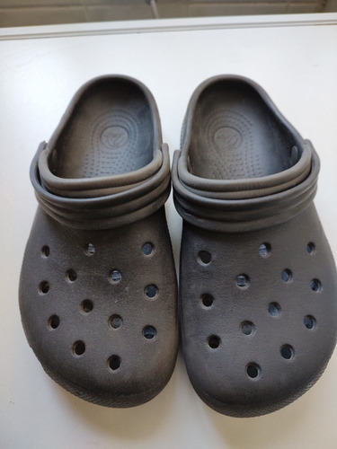 Crocs Originales Negras Con Detalle En Gris N 5/7 De Aca 38