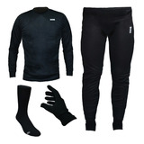 Conjunto Térmico Completo Camiseta + Calza + Medias +guantes