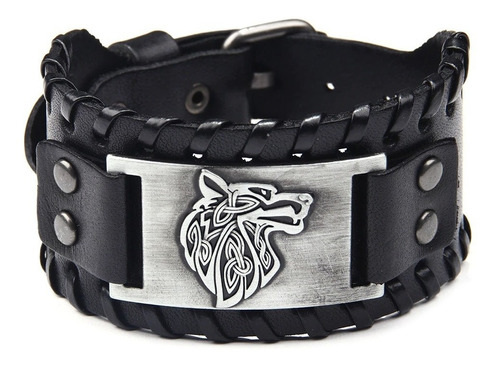 Pulsera Manilla Brazalete De Cuero Ancho Retro Celta Vikingo