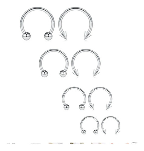 Piercing Circular Acero Quirurg 316l 1.2x6,8,10y12x3  8 Unds