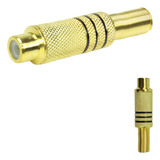 20x Plug Rca Fêmea Gold 24k Linha Profissional 6mm Original