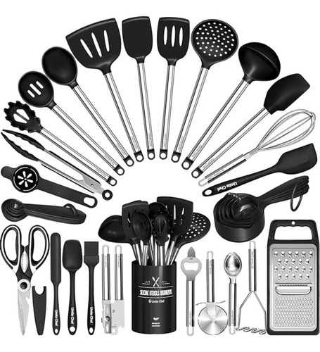 Kit Espátulas Silicona Chef 34 Pzs Umite Chef - Acero