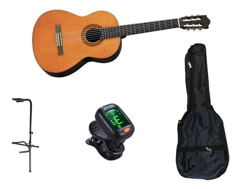 Paquete De Guitarra Acustica Yamaha C40 Funda Base Afinador