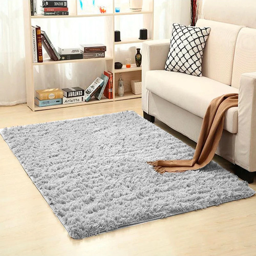 Bajada De Cama Alfombra Unicolor De Peluche 60x150cm