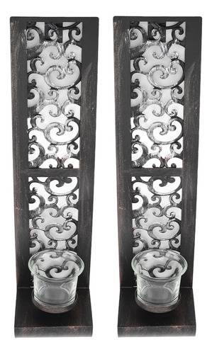 Candelabro De Pared Iron Art, 2 Unidades, Exquisitos Candela