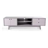 Mueble Para Tv Mesa De Tv Centro De Entretenimiento Pantalla Color Gris Con Blanco