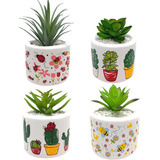 4 Mini Cachepots Para Vasos De Suculentas Decorativo