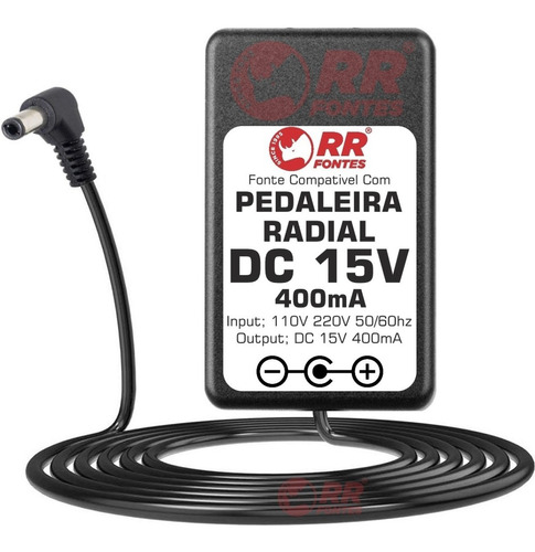 Fonte 15v Para Pedal Radial Tonebone Bassbone Equalizador