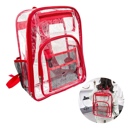 Mochila Impermeable Transparente De Gran Tamaño Hecha De Pvc, Correas Reforzadas, Ideal Para La Escuela, La Universidad, Los Viajes, La Playa Y Los De