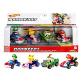 Hot Wheels Mario Kart 4 Pack Bebes Mario Peach Luigi Y Bowse