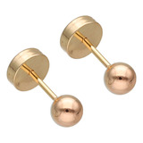 Par Aros Abridores Oro 18k Bolita Nº 3 (3.5mm.) Con Estuche