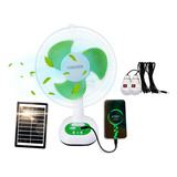 Ventilador Recargable Portátil Abanico Solar Luz Mesa Piso