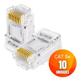 Pack 10 Conectores De Red Rj45 Macho Cat5e