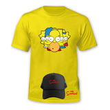 Polera + Jockey Gorro Los Simpsons - Homero - Estampaking