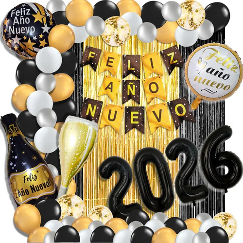 Globos Decoración Año Nuevo 2026