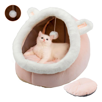 Casa Para Gatos Con Cama Plegable Y Cojín Suave Para Mascota